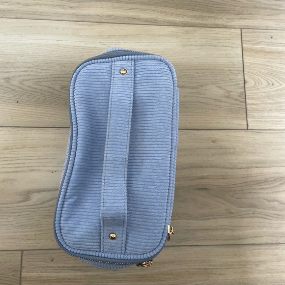 Altar’d State Blue Corduroy Gold Zipper Embroidered Travel‎ Makeup Bag - Picture 2 of 5